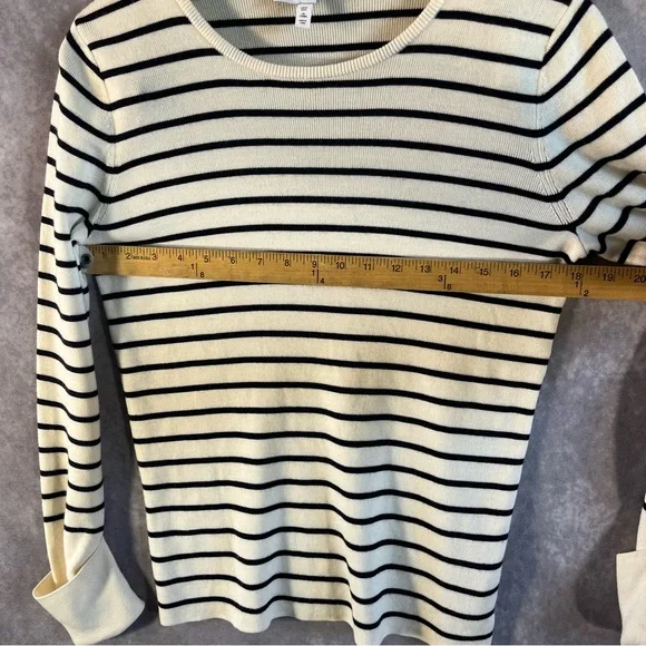 & Other Stories Sweater Womens Medium White Navy Stripe Collared Nautical Sailor - Picture 5 of 10